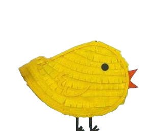 Yellow bird-shaped pinata 