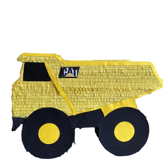 Yellow dump truck piñata 