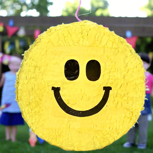 Yellow smiley face pinata